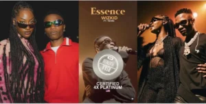 'Essence' by Wizkid is currently 4X platinum in the US