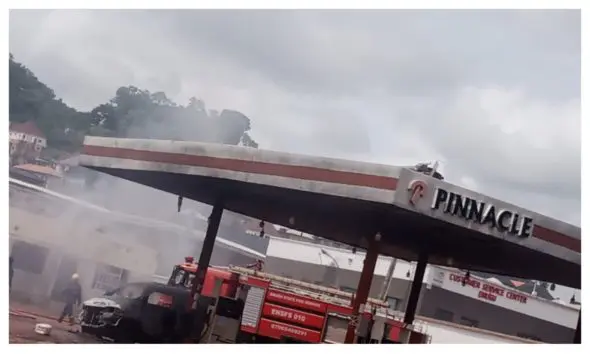 JUST IN: Fire Guts Nigerian Governor’s Petrol Station