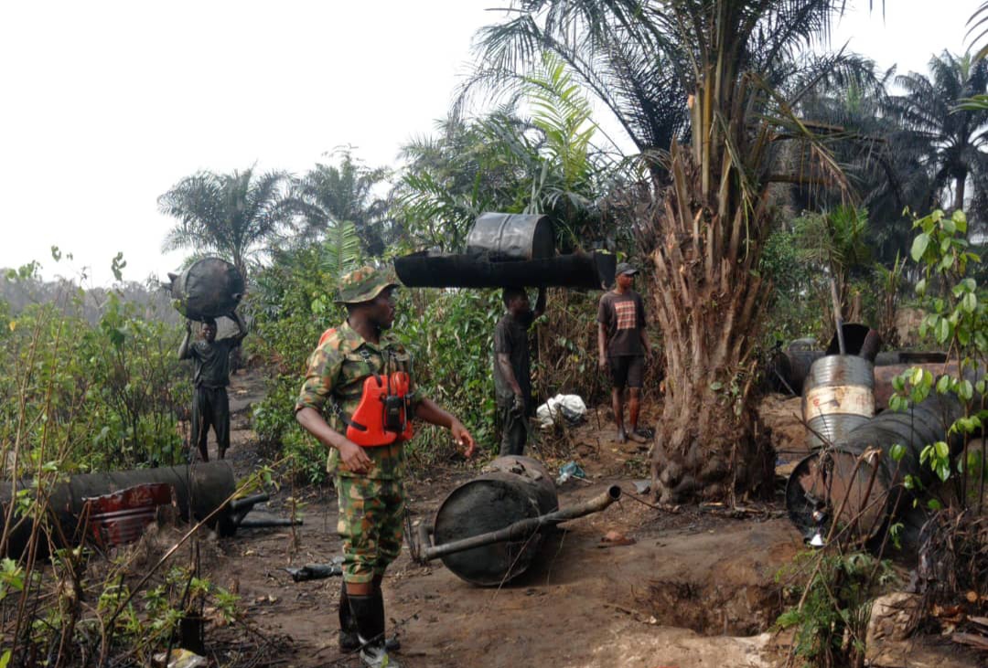 Army Wrecks At Least 20 Illegal Oil Refineries In Niger Delta